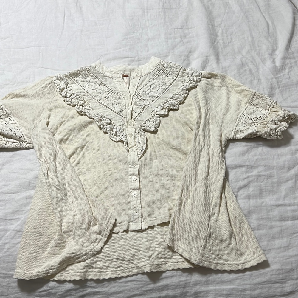 Free People: S, cream, flowy too. Worn once.